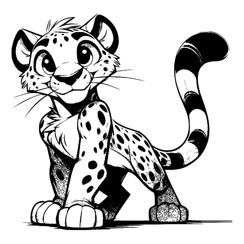 Cute leopard with spots and big eyes
