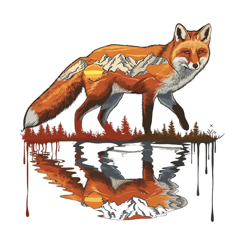 Fuchs Waldtier Muster Tierkunst Fuchs Muster