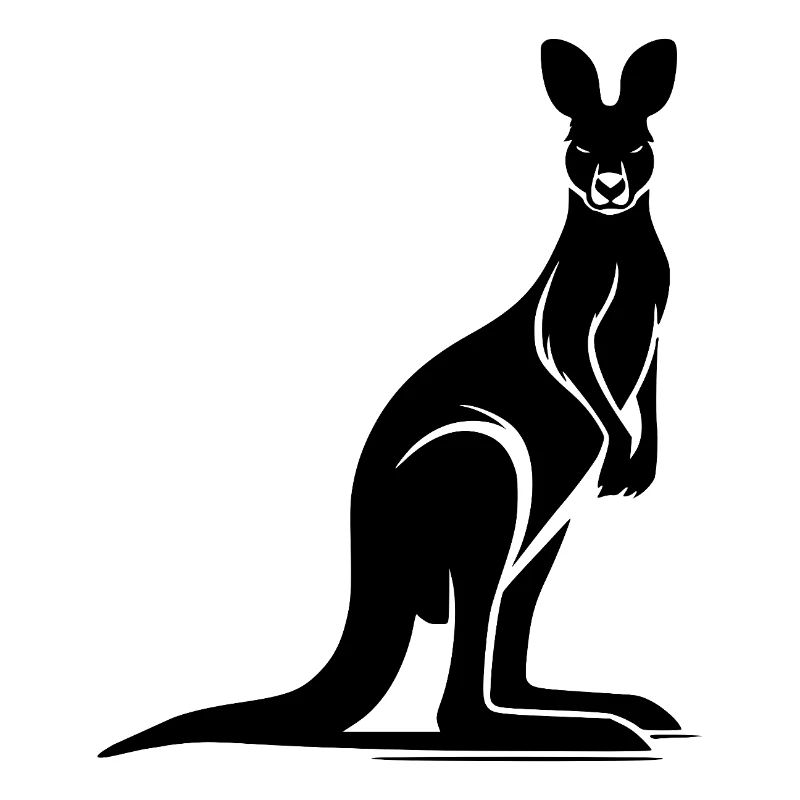 Wild animal silhouette with typical kangaroo pose