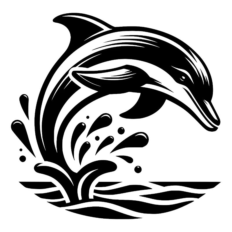 Saut élégant tatouage dauphin