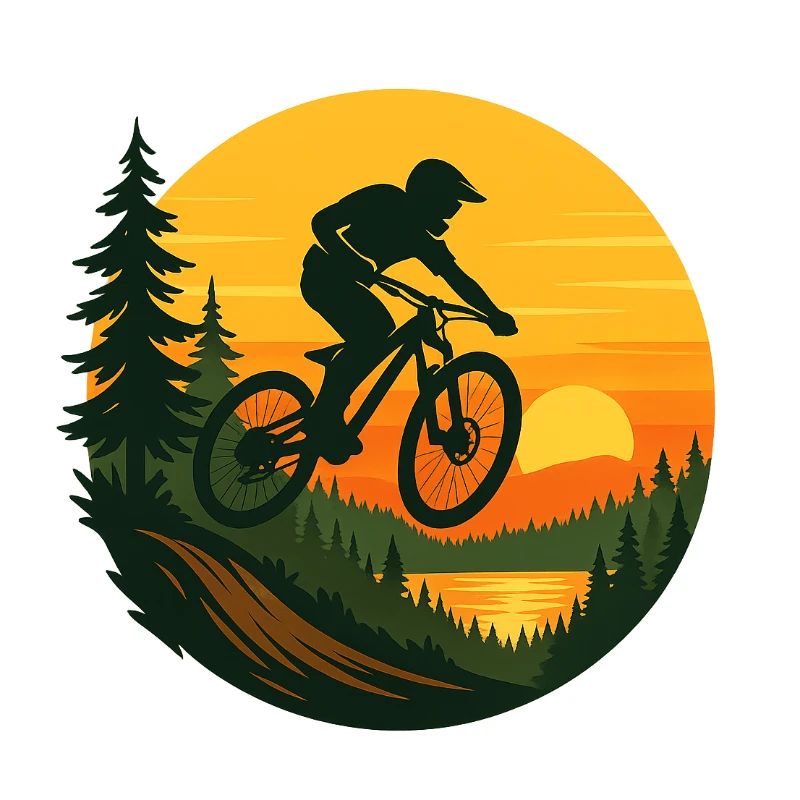 Downhill Whip – Saut au coucher du soleil dans la forêt