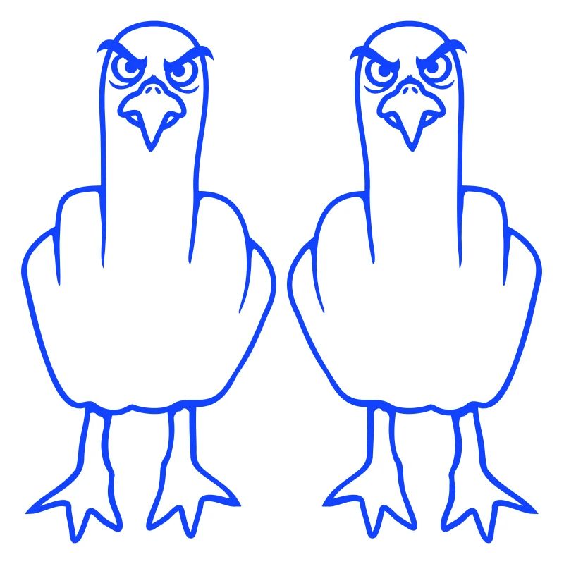 2 Seagulls Doigt d’honneur Insulte Stinkfinger Équipe