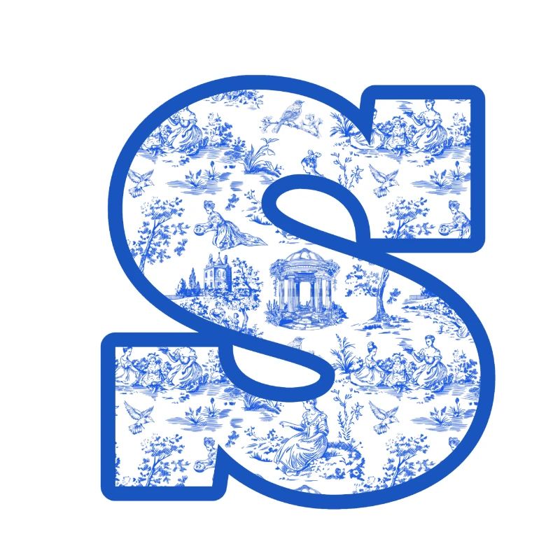 Blaue Chinoiserie-Buchstaben