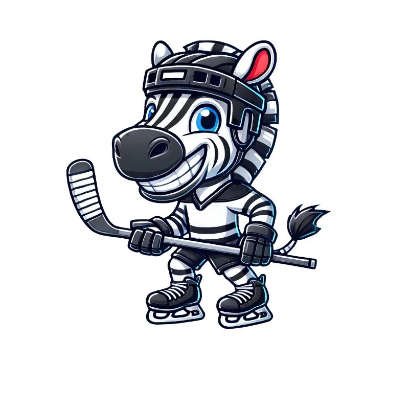 Cooles Zebra Eishockey Eishockeyspieler