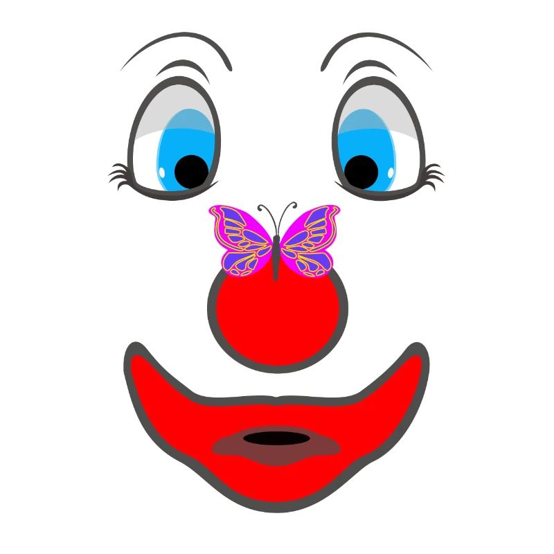 Comic Clown mit Schmetterling