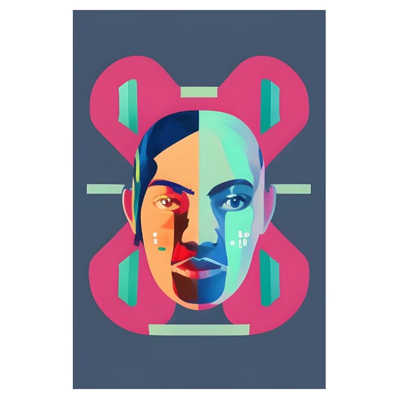 Fragmented Neon Portrait