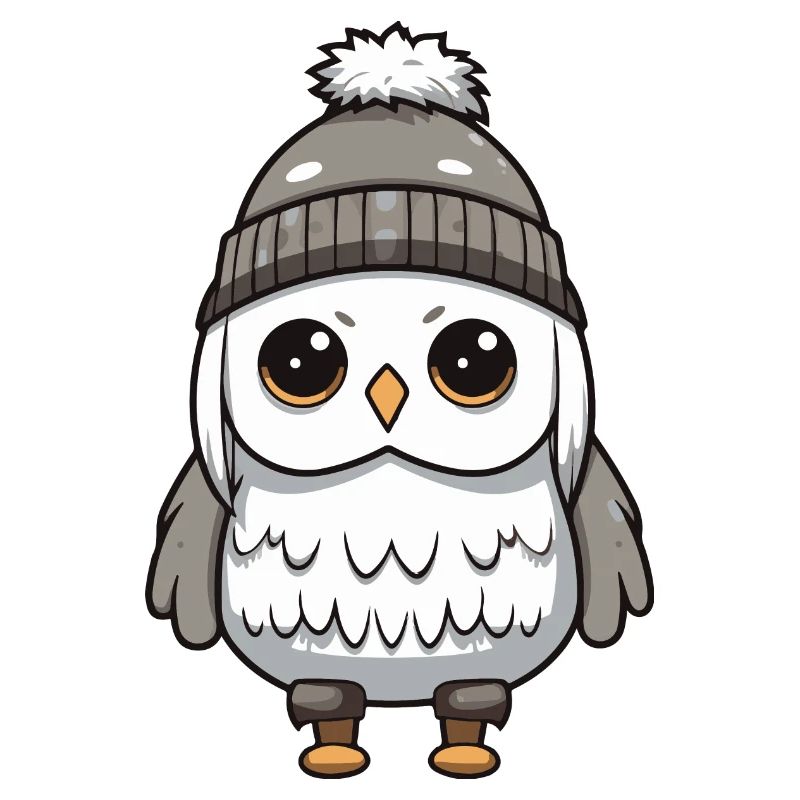 Eule Tier Baby Comic Winter