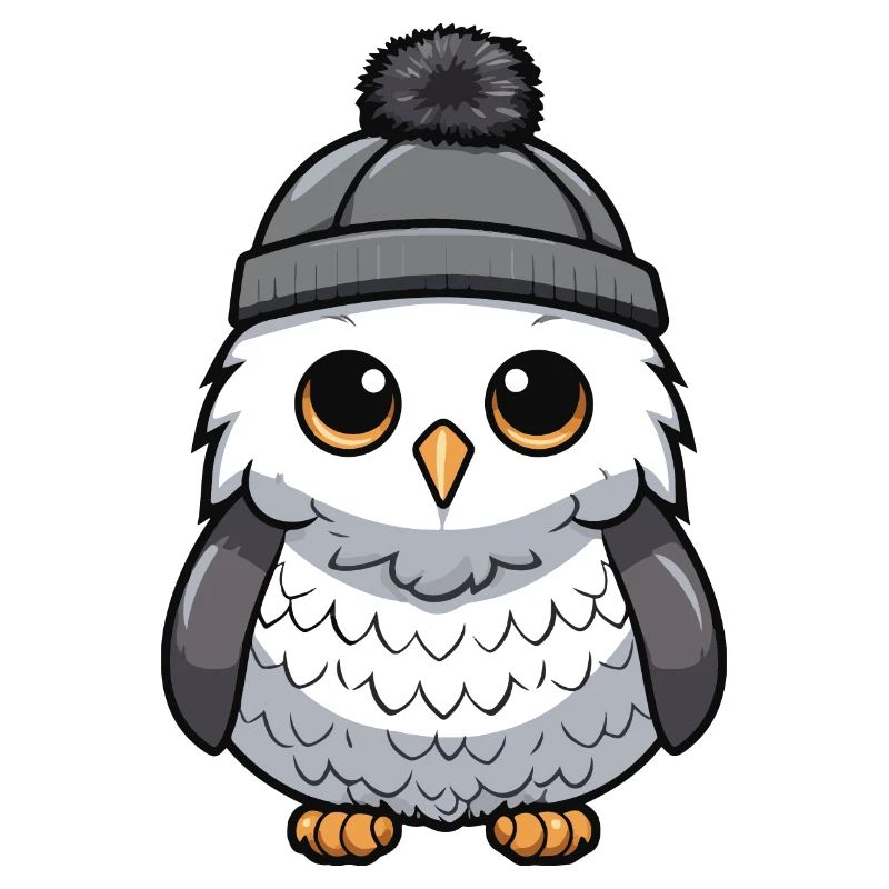 Eule Winter Comic Niedlich