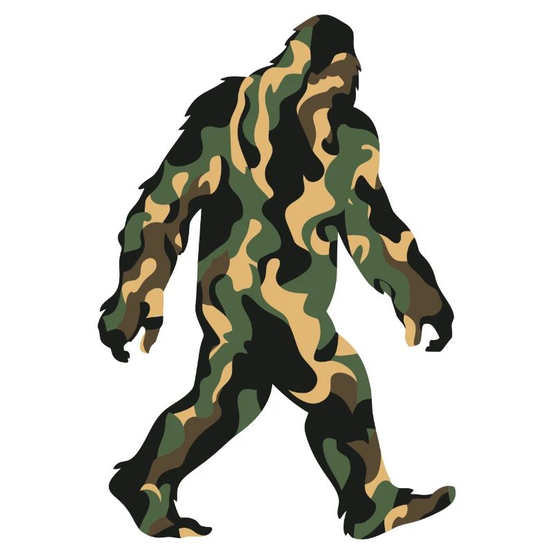 Camouflage Sasquatch Schritt