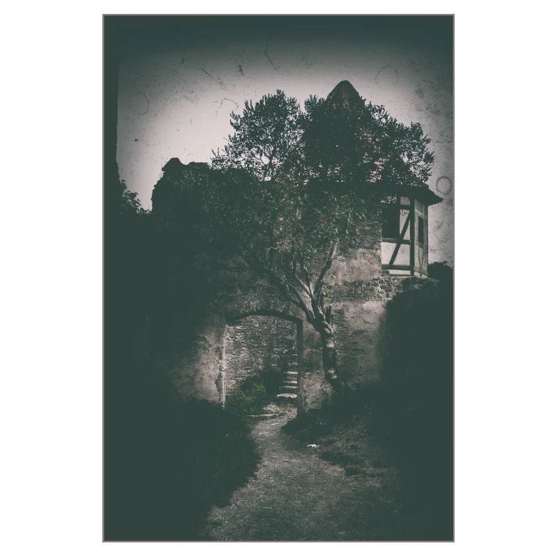 Trace de brouillard devant de vieux murs