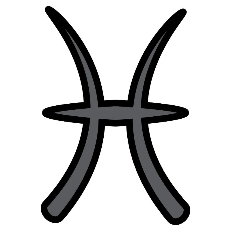 Fische Sternzeichen Symbol Schwarz & Grau