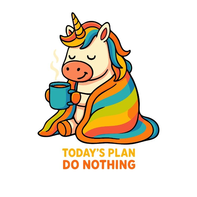 Lazy Unicorn – Today’s Plan Do Nothing Tee