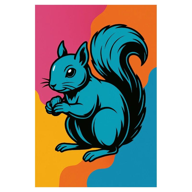 Colorful Squirrel Pop Art
