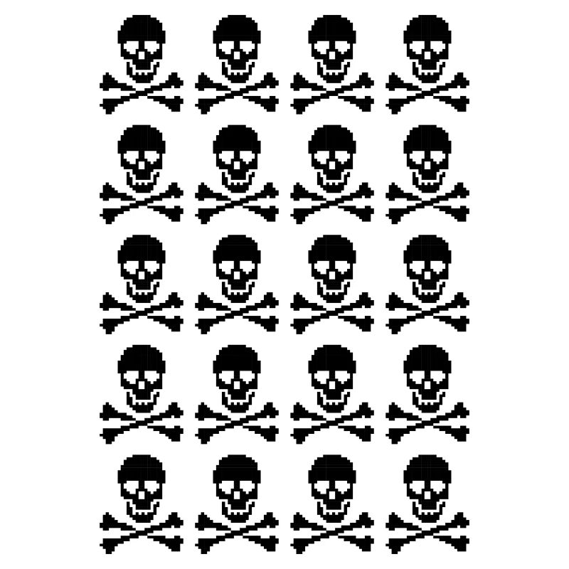 Motif de crânes pixelisés