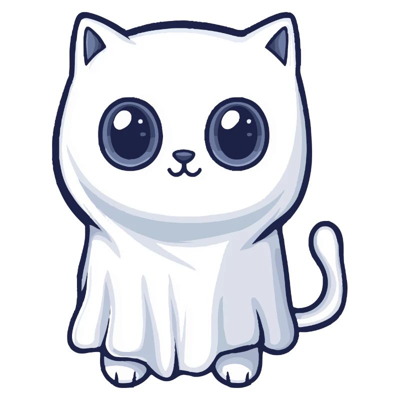 Cat Halloween Comic Ghost