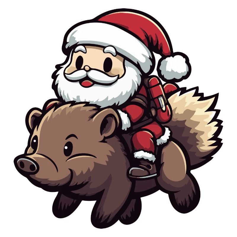 hérisson Père Noël dessin animé