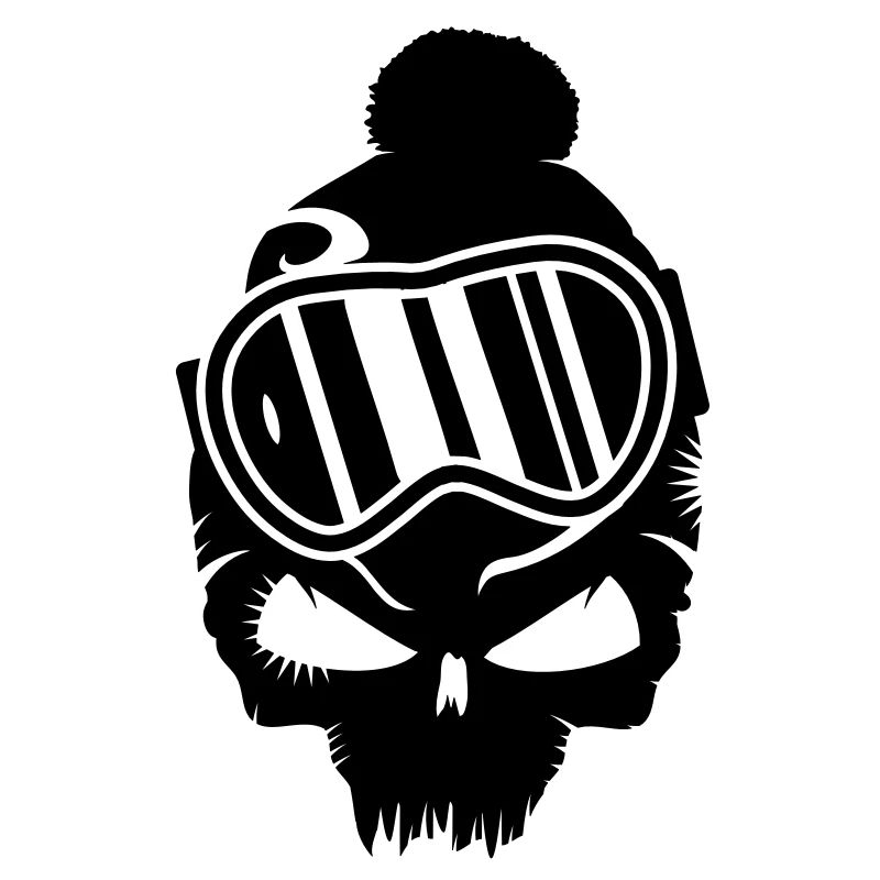 Snowboard Skull mit Snowboard Brille