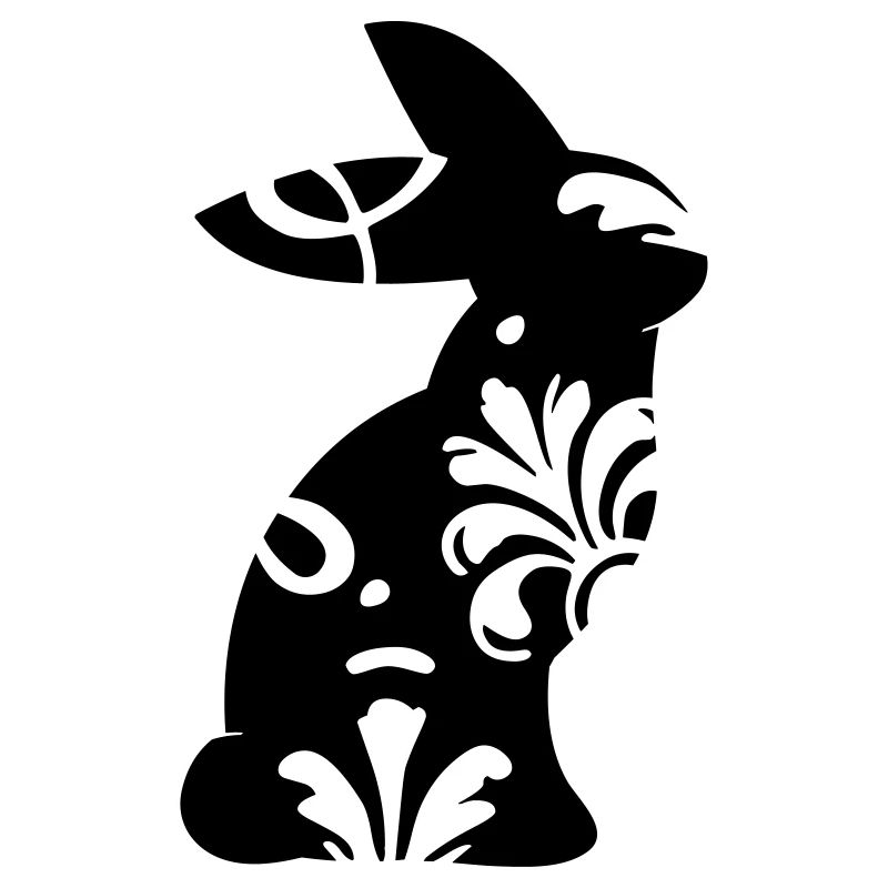 Hasen Silhouette mit Ornamenten