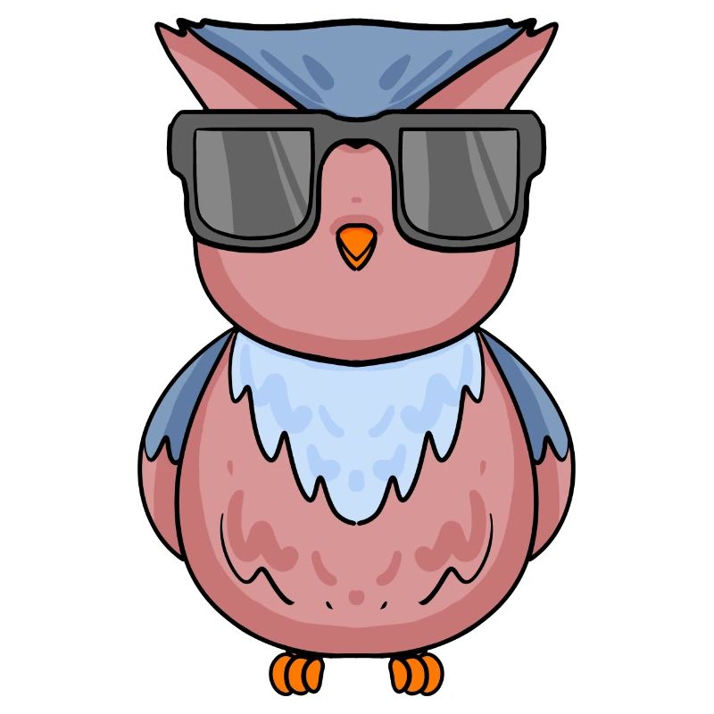 coole Eule mit Sonnenbrille