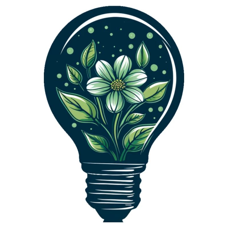 Blume und Glühbirne