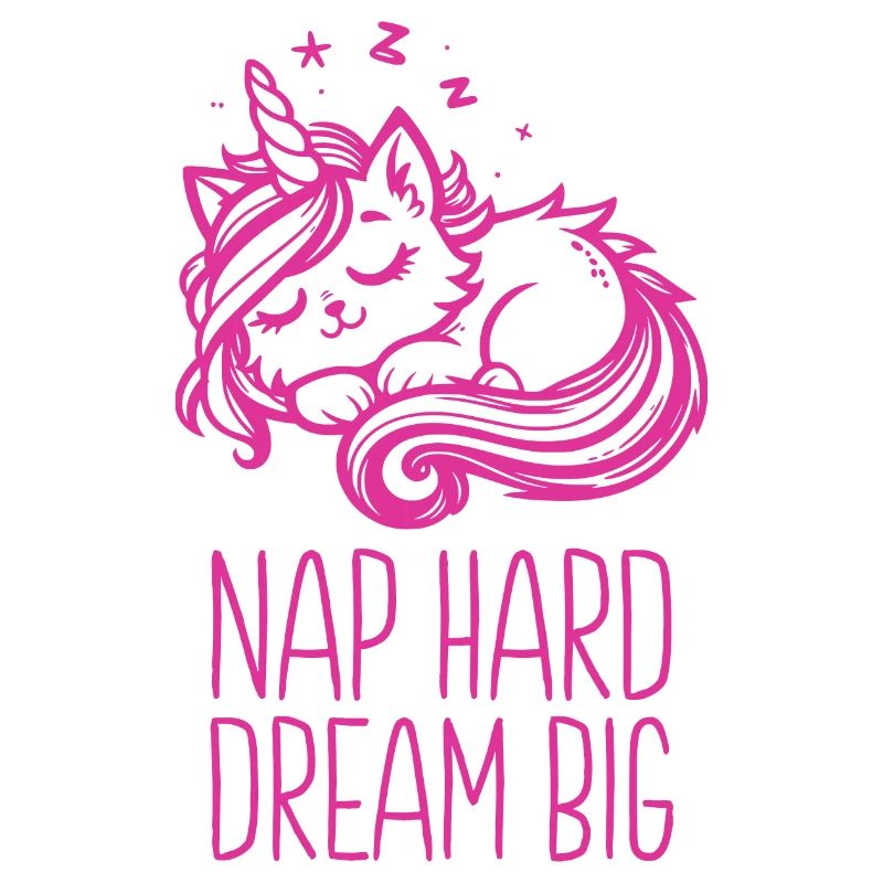 Nap Hard Dream Big Sleeping Unicorn Cat