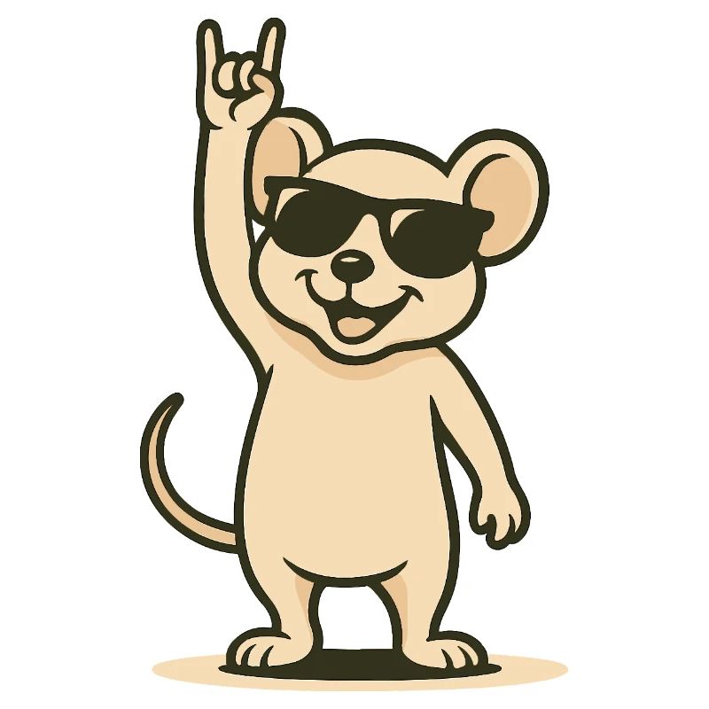 Bébé souris à bascule avec lunettes de soleil