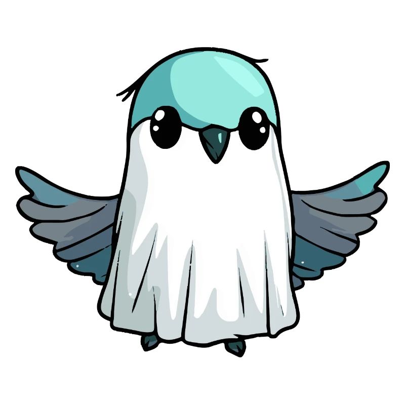 Hummingbird Bird Halloween Comic Ghost