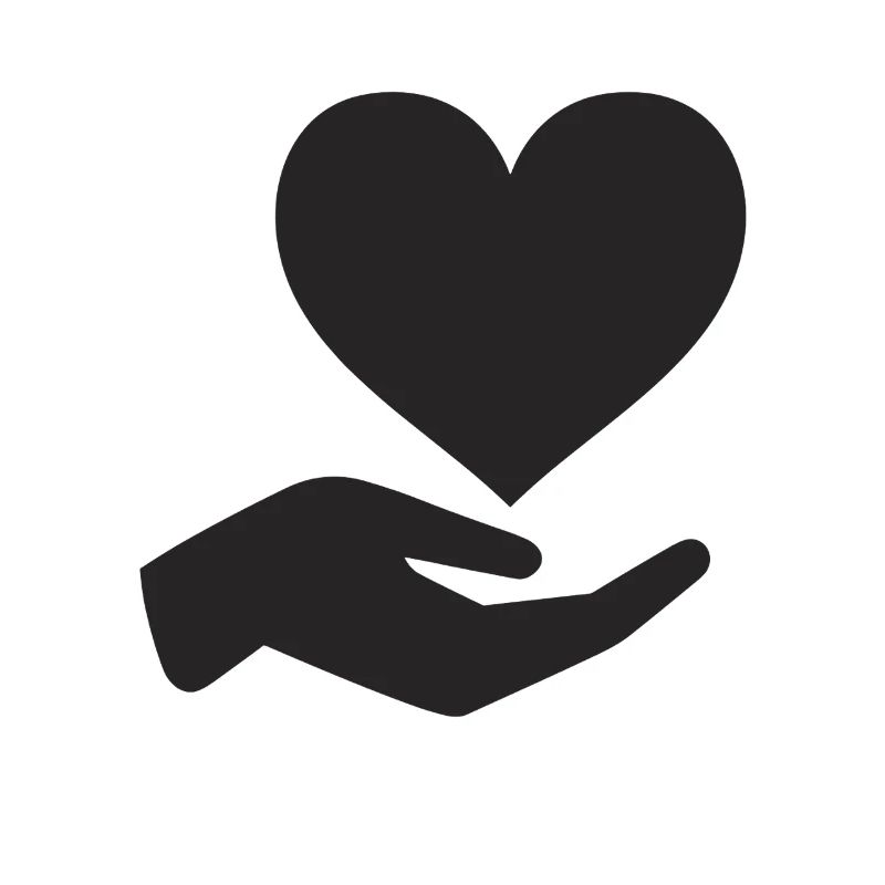 Cœur à la main, symbole de soin