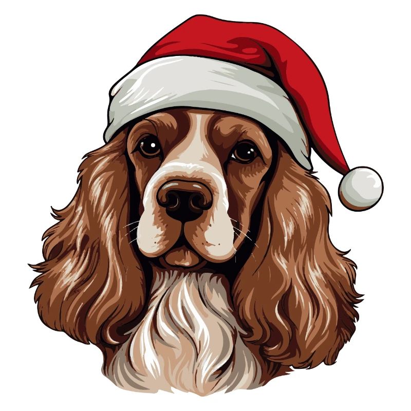 Cocker Spaniel Hund Weihnachten Kopf