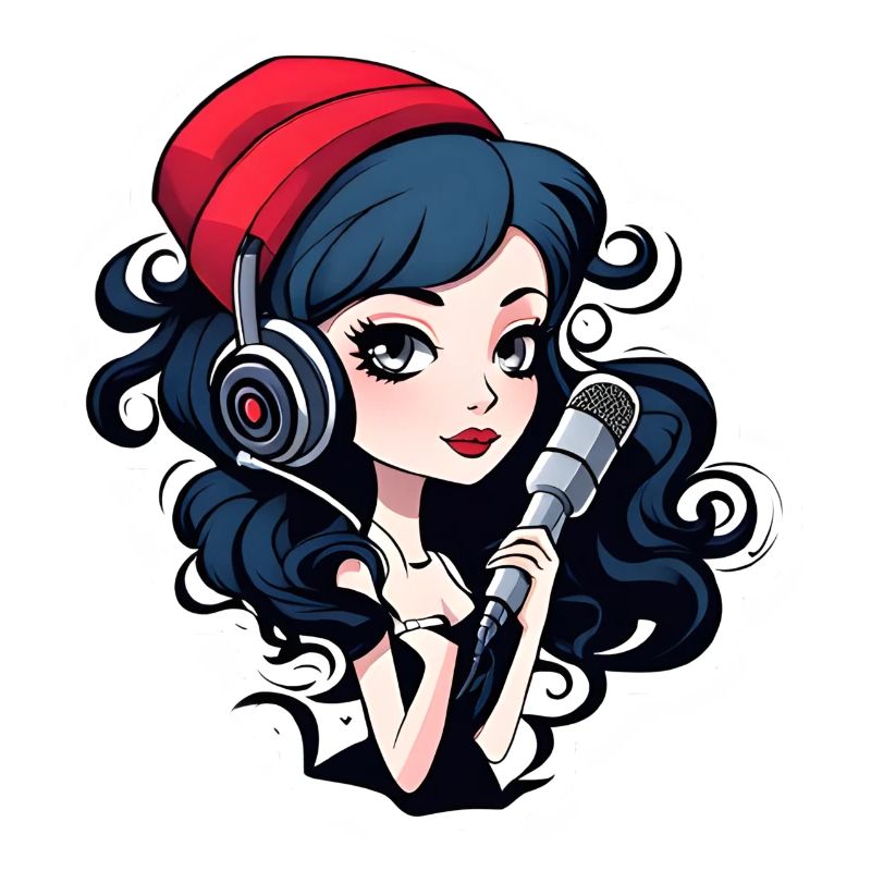 black headed gothic streamer with microphone