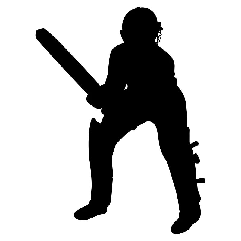 Cricket Schlagmann Batter Black