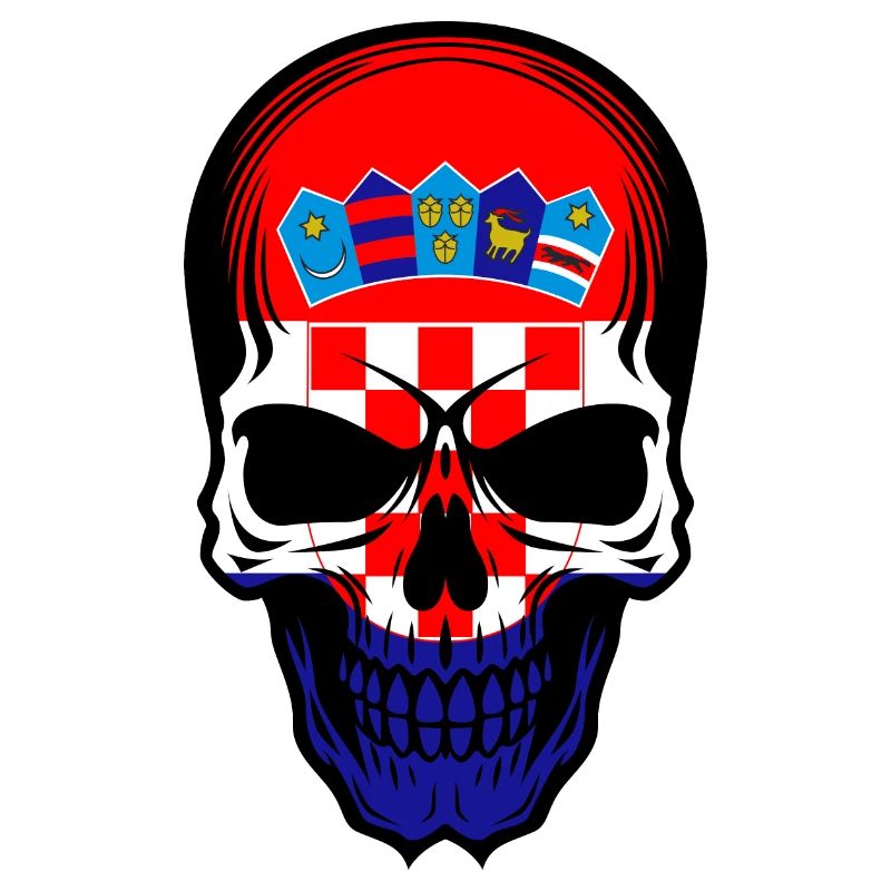 Croatie Crâne Drapeau Croatie Drapeau Croate