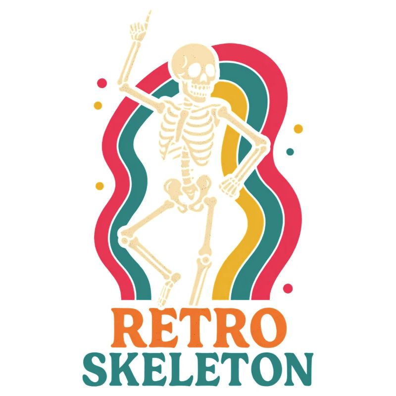 Retro Skeleton Dance Motif