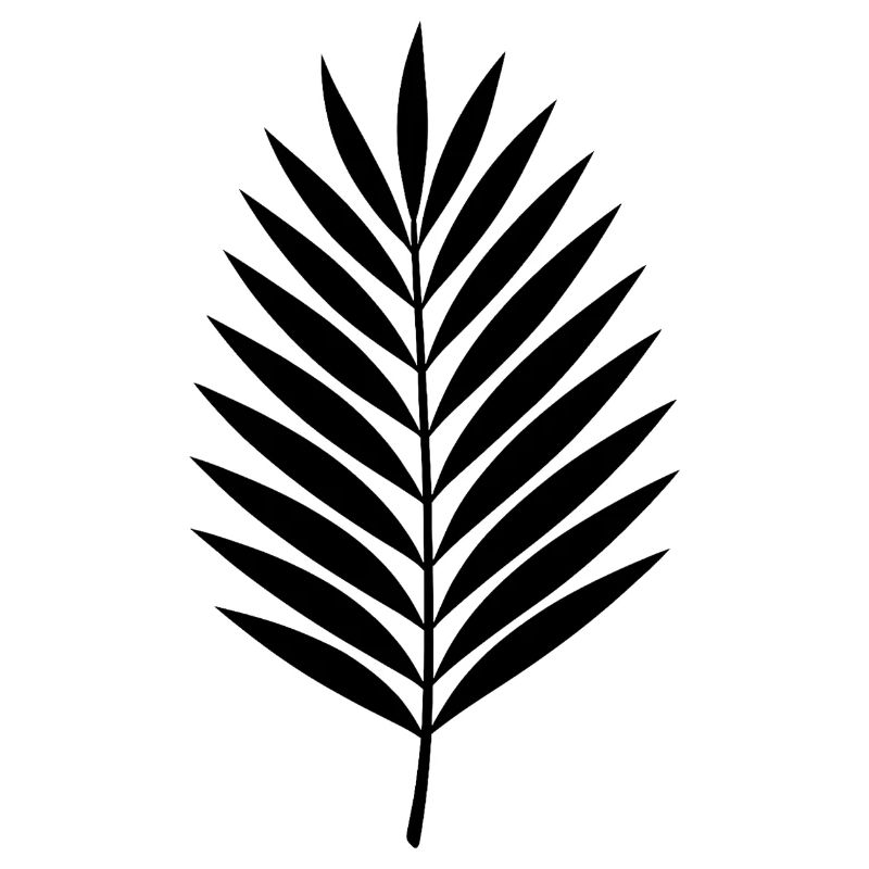 Palm Leaf Silhouette Tropical Minimal Style