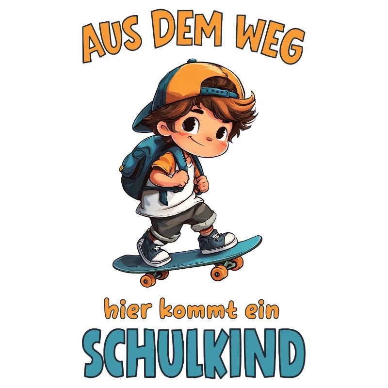 Aus dem Weg Schulkind Skateboard Junge