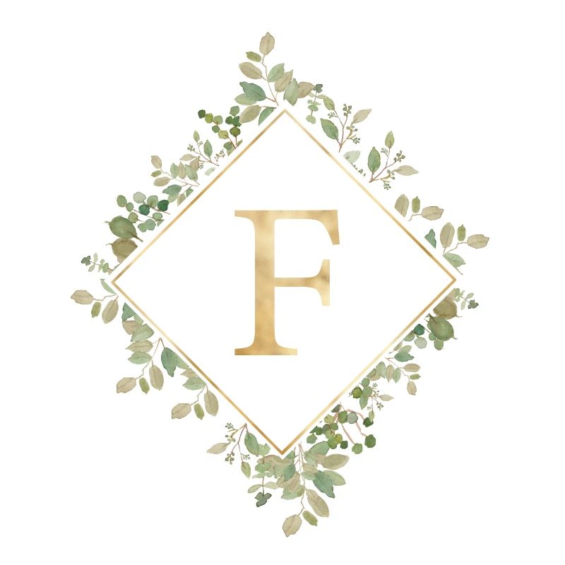 F Monogram Eucalyptus Wreath