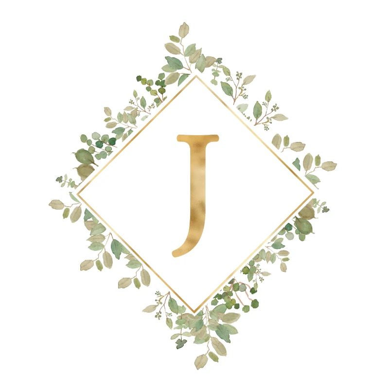 J Monogramme Couronne d’Eucalyptus