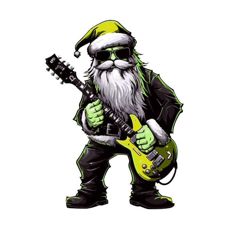 Weihnachtsmann Gitarre Santa