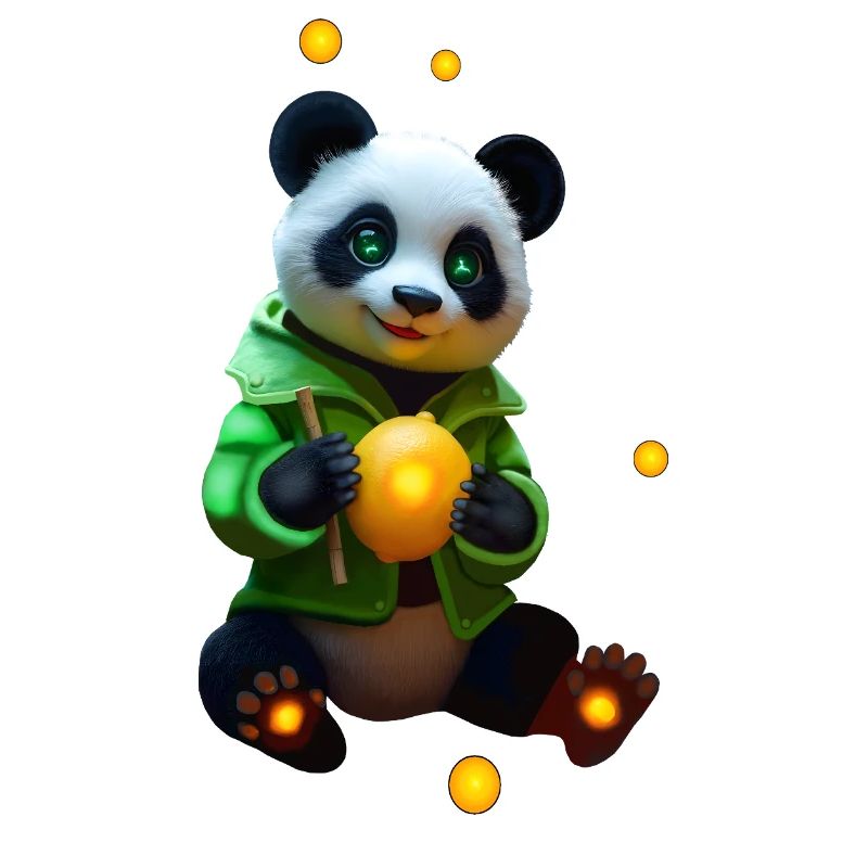 Cyber panda avec citron néon