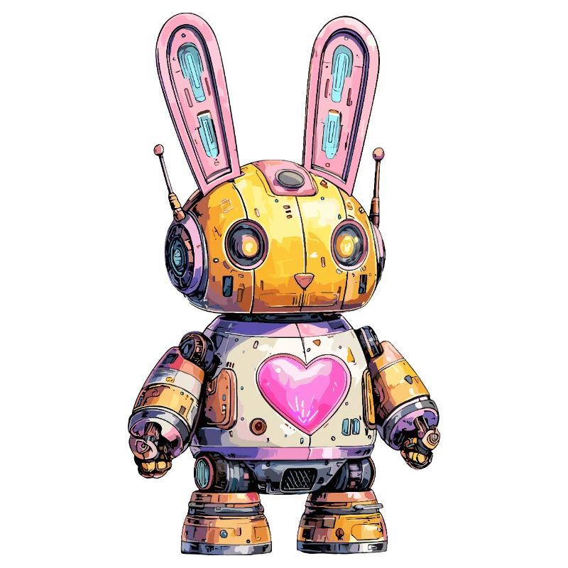 Neon robot bunny