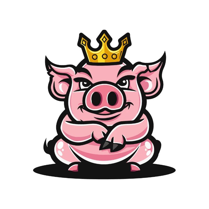 Schwein Comic Krone