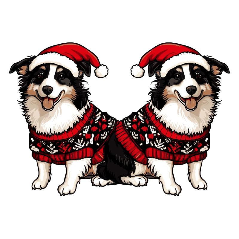 Équipe de Noël du chien Border Collie