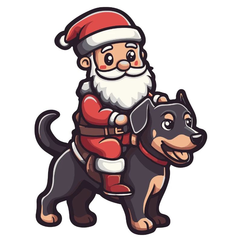 Dobermann Hund Weihnachtsmann