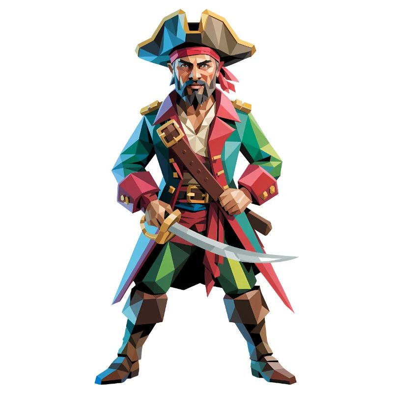 Pirat - Cooles Low Poly Logo