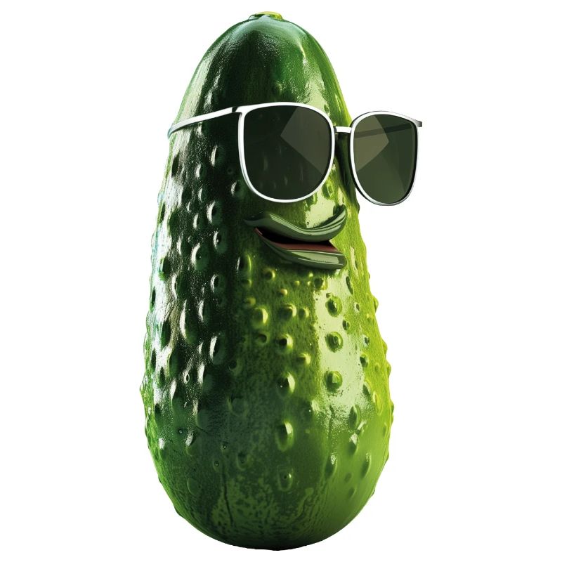 Cornichon de concombre avec lunettes de soleil