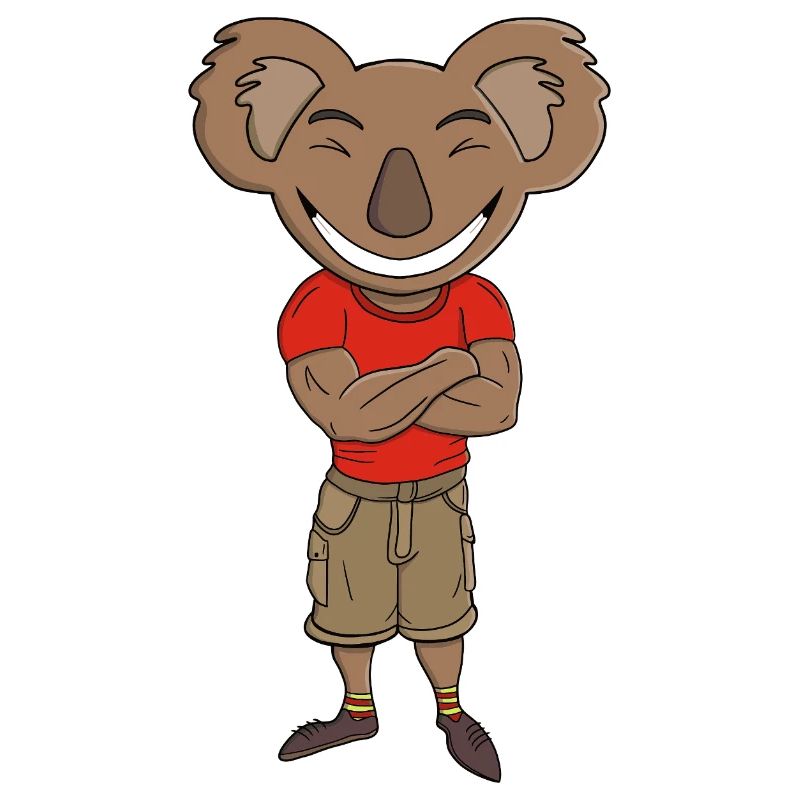 Koala joyeux les bras croisés
