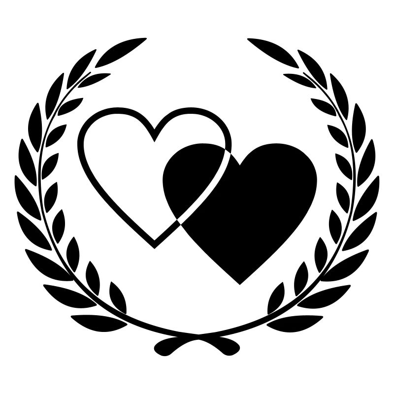 Deux cœurs avec couronne