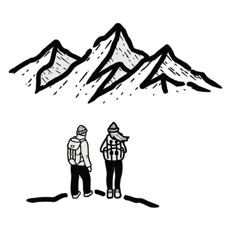 Summit path: Mountaineering duo