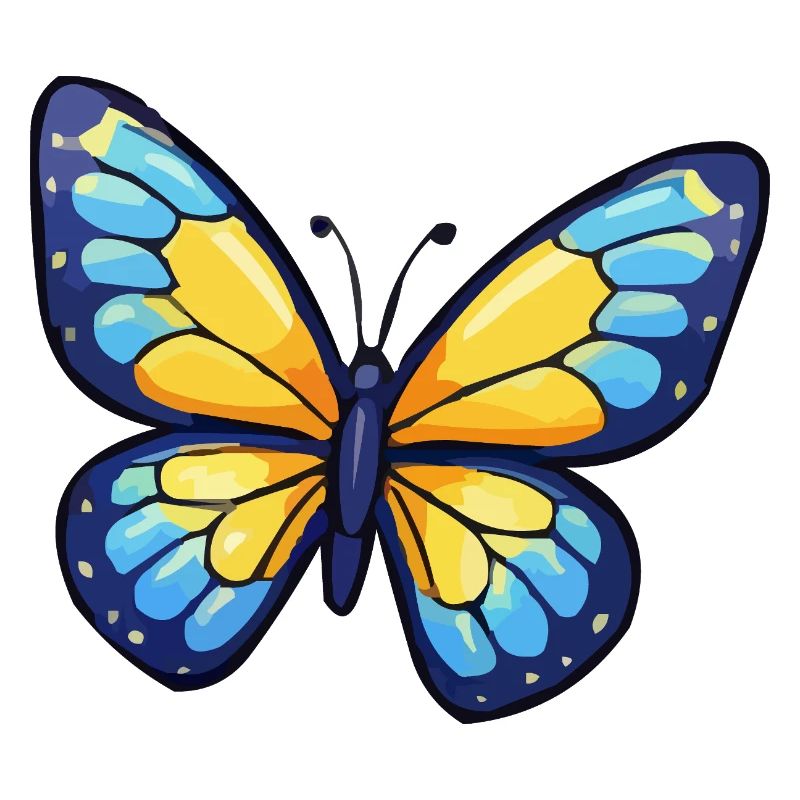Papillon Bleu-Jaune