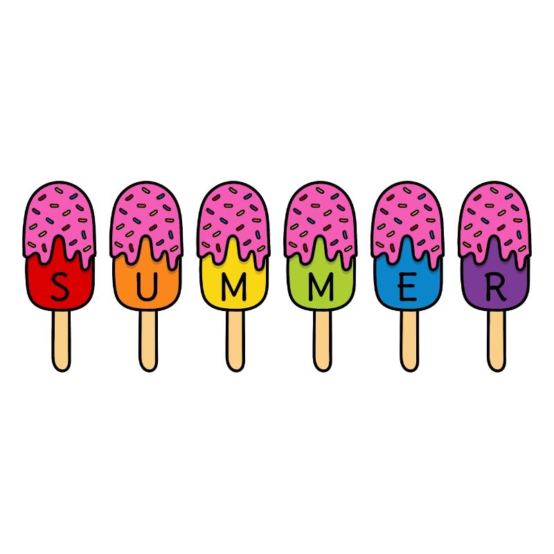 Summer Eis essen Regenbogen bunt pink Sommer Eis